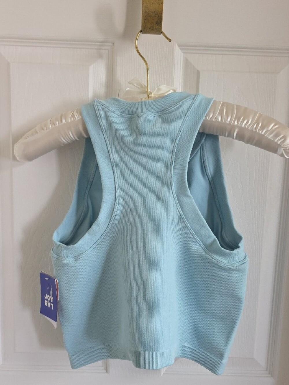 JoyLab Cool Blue Ribbed Crop Tank - Picture 2 of 10